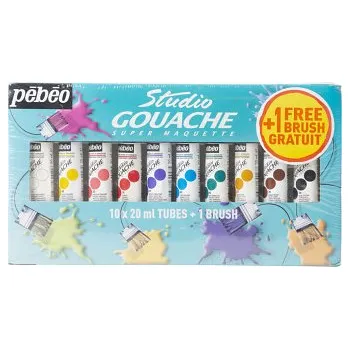 Speciální výtvarná barva Sada kvašových barev Pébéo 10x20ml (Sada kvašových barev Pébéo 10x20ml)