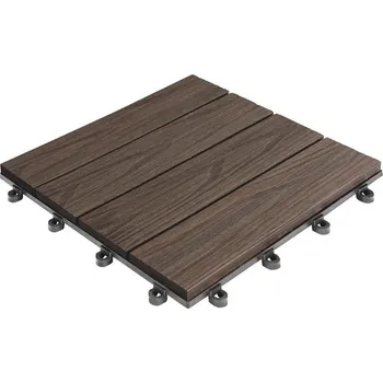 Terasové prkno WPC dlaždice Florco 30 x 30 cm 3D s klick systémem hnědá balení 6 ks