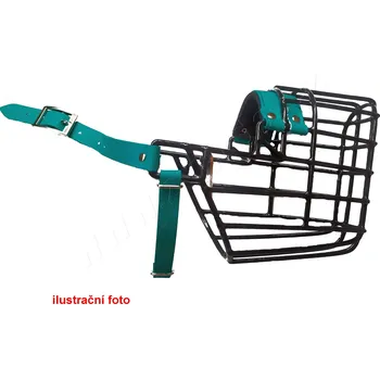 Náhubek pro psa Náhubek černý pogum.s řemínky Biothane a páskem pod krk - Pitbullteriér pes