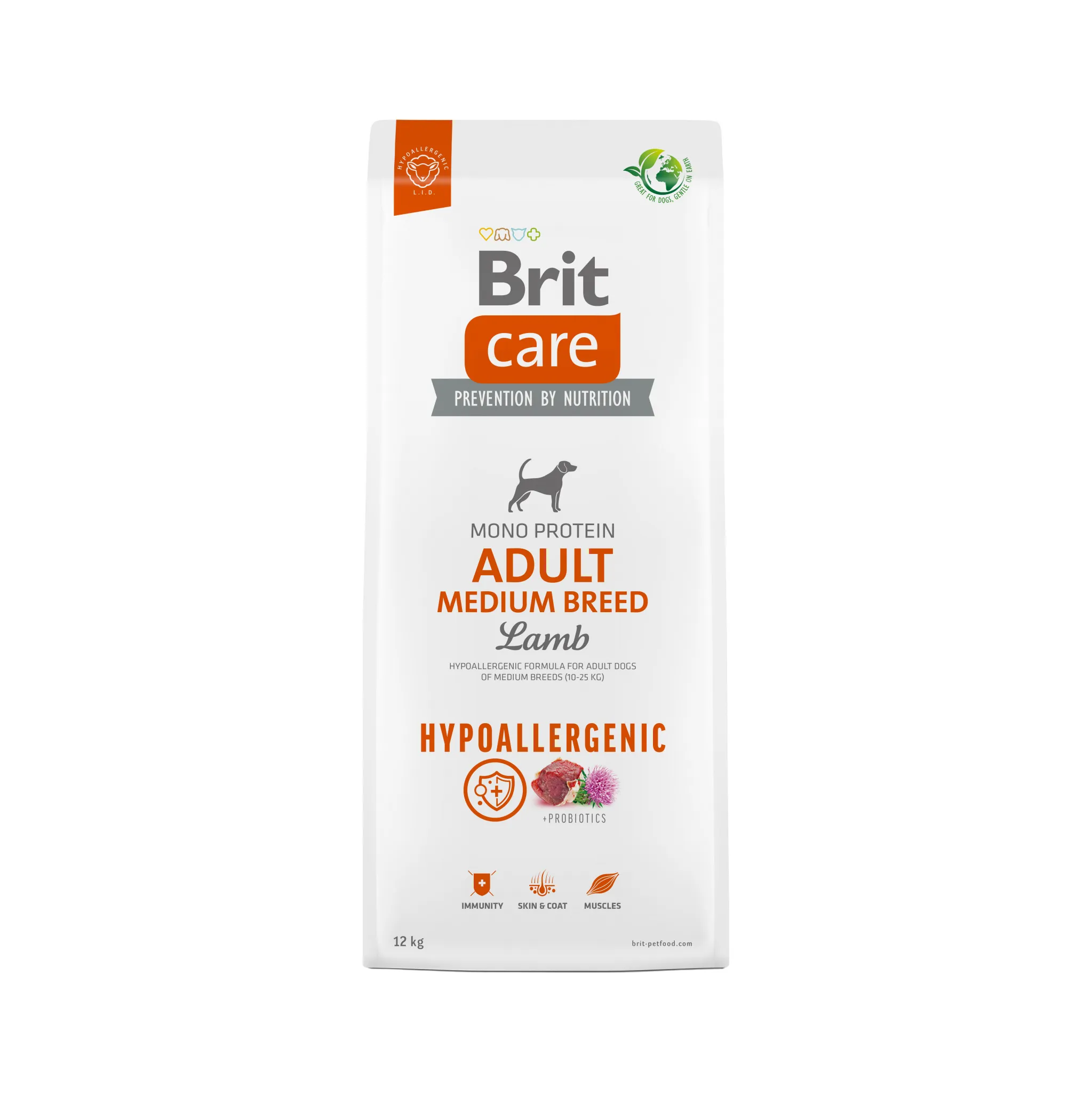 Fotografie 2 - Krmivo pro psa Brit Care Dog Hypoallergenic Adult Medium Breed Lamb 12 kg