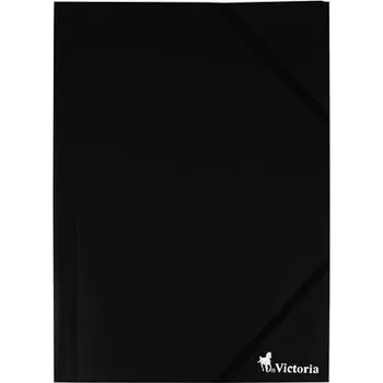 Desky s gumičkou, černé, PP, 15 mm, A4, VICTORIA
