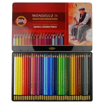 Pastelka Sada akvarelových pastelek Mondeluz 36ks v plechovém obalu (Sada akvarelových pastelek Mondeluz 36ks v plechovém obalu)