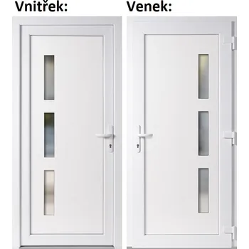 Vchodové dveře Plastové vchodové dveře Soft Julie bílé 100x210 cm, pravé, otevírání VEN