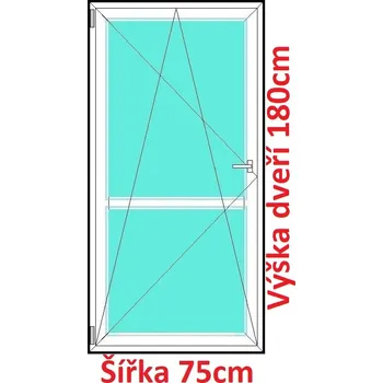 Okno Soft Balkonové dveře s příčkou 75x180 cm, otevíravé a sklopné