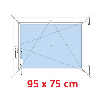 Okno Soft Plastové okno 95x75 cm, otevíravé a sklopné