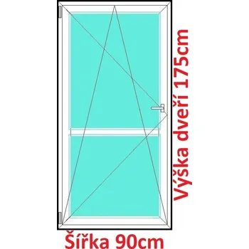 Okno Soft Balkonové dveře s příčkou 90x175 cm, otevíravé a sklopné