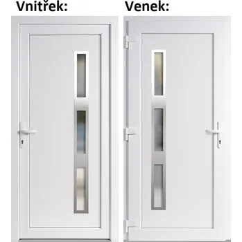 Vchodové dveře Plastové vchodové dveře Soft Julie Inox bílé 100x210 cm, levé, otevírání VEN