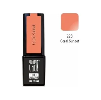 Umělé nehty GlamLac Gel lak oranžový - 228 Coral Sunset 6ml