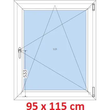 Okno Soft Plastové okno 95x115 cm, otevíravé a sklopné