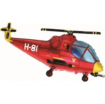 Fóliový balónek HELICOPTER, červený, 57x96cm