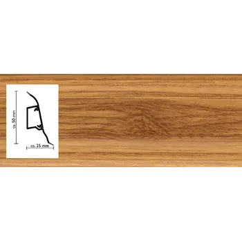 soklová lišta 2129 lišta Dub cottage Döllken SLK50 s pružnými chlopněmi vedení kabelů