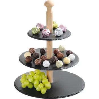 Tříúrovňový podnos k servírování, břidlice, Kesper