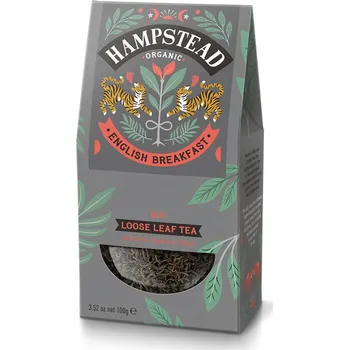 Horký nápoj Bio černý sypaný čaj English Breakfast Hampstead Tea London 100 g
