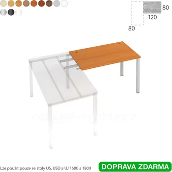 Psací stůl US 1200 RU Hobis UNI - Stůl řetězící do úhlu 120 x 80