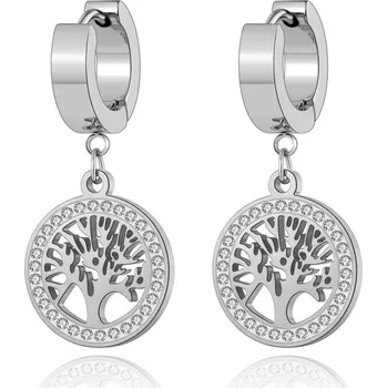 Náušnice B-TOP Náušnice z nerezové oceli STROM ŽIVOTA S KAMÍNKY