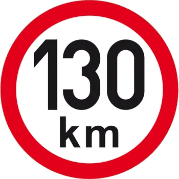 Přívěs Maximální rychlost 130 km - kruhová samolepka Ø 150 mm