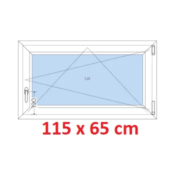 Okno Soft Plastové okno 115x65 cm, otevíravé a sklopné