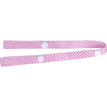Popruh proti padání hraček z kočárku TopQ Světle růžový s puntíky