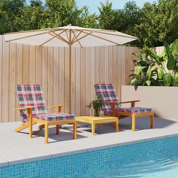 Podsedák vidaXL Podušky na polohovací židli 2 ks červené kárované látka oxford