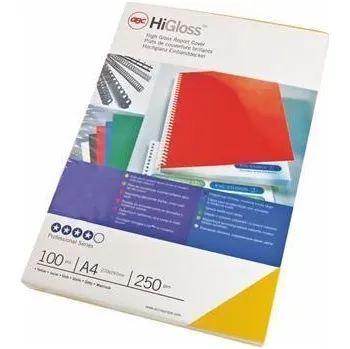 Kancelář Desky pro vazbu "HiGloss", bílá, lesklá, A4, 250 g, GBC