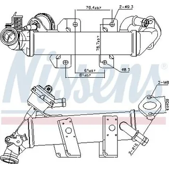 Palivový chladič Chladič, recirkulace spalin NISSENS 989389