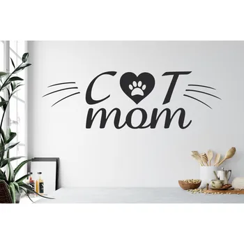 Samolepící dekorace Lepy.cz Samolepka na zeď Kočičí máma Velikost (šířka x výška): 50x16cm, Barevná varianta: Levandulová