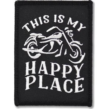 Nášivka Moto nášivka My Happy place 9cm x 6cm