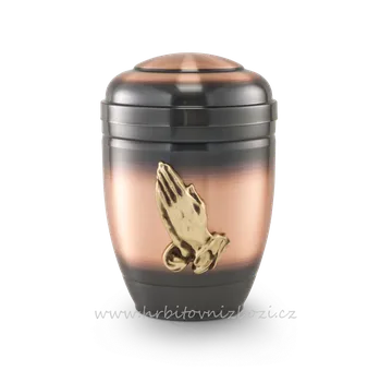 Smuteční dekorace Urna měděná sepnuté ruce