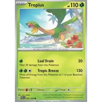Sběratelská karetní hra Pokémon PAL 007/193 Tropius - Paldea Evolved Stav: Near Mint, Verze: REVERSE HOLO