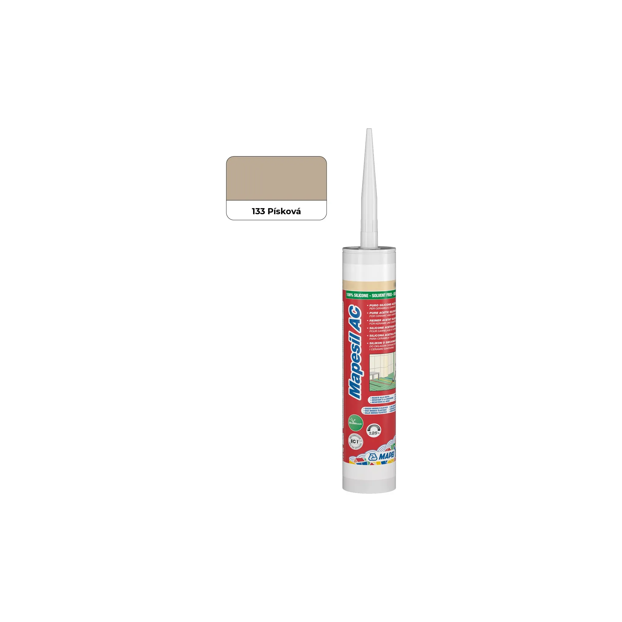 Fotografie 2 - Stavební silikon Mapei Mapesil AC 310 ml 133 pískový
