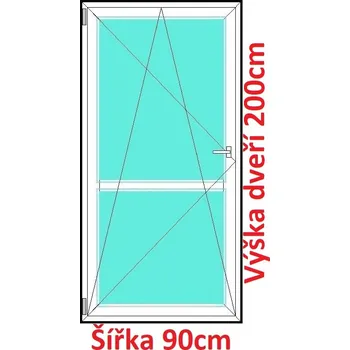 Okno Soft Balkonové dveře s příčkou 90x200 cm, otevíravé a sklopné