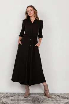 Dámské šaty Lanti Šaty s dlouhým rukávem SUK205 černé S