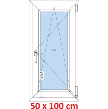Okno Soft Plastové okno 50x100 cm, otevíravé a sklopné