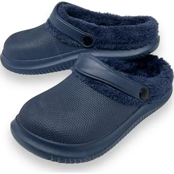 Dámské pantofle Adcz Dámské modré zateplené gumové nazouváky Barva: Modrá, Velikost: 36