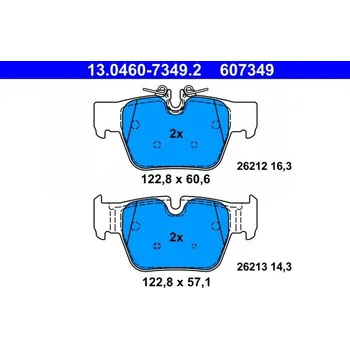 Brzdová destička Sada brzdových destiček, kotoučová brzda ATE 13.0460-7349.2