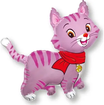 Fóliový balónek Krásné kotě, růžový, 91x93cm (volný)