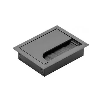 Nábytkové kování GTV Kabelová průchodka Merida, 80x100 mm, černě eloxovaná