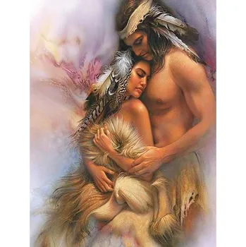 Diamantové malování Diamantové malování - Indiánský pár č. 947