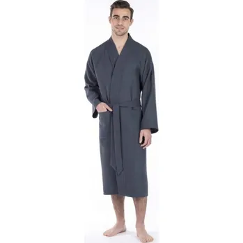 Dámský župan Framsohn Unisex kimono župan, tmavá šedá Velikost: M