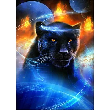 Diamantové malování Diamantové malování - Černý panter v ohni č. 977