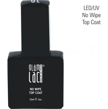 Lak na nehty GlamLac Finish UV/LED gel - No Wipe Top Coat 15ml 100ml: 100ml