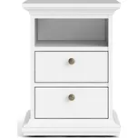 Bílý noční stolek s poličkami Paris - Tvilum ID_1502262