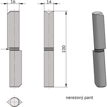 Nerezový pant 100mm