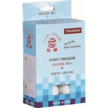 Pingpongový míček Míčky na stolní tenis Dragon Cup* Silver 40+ bílé 6 ks