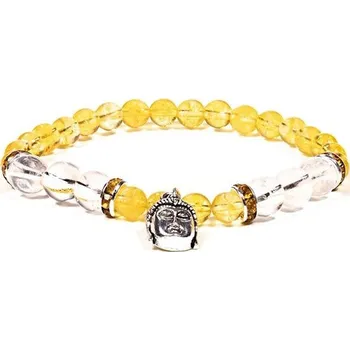 Drahý kámen Náramek Citrín s Buddhou