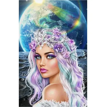 Diamantové malování Diamantové malování AB - Dívka s barevnými vlasy č. 1003