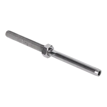 Úchyt (lepicí) pro nerezové lanko ø4 mm s vnějším závitem M8, broušená nerez K320 / AISI304, použijte lepidlo MD-GEL454/20