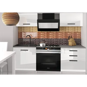 Kuchyňská linka Kuchyňská linka Belini 120 cm bílý lesk s pracovní deskou Vulcano2 INF VULCANO2/4/WT/W/0/B1