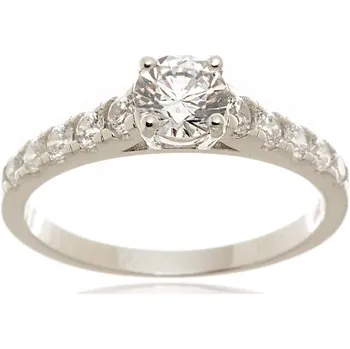 Prsten Dámský stříbrný prsten se zirkony STRP0376F