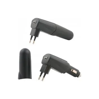 Měnič napětí Nabíječka 2v1 síťový adaptér a nabíječka do auta, USB